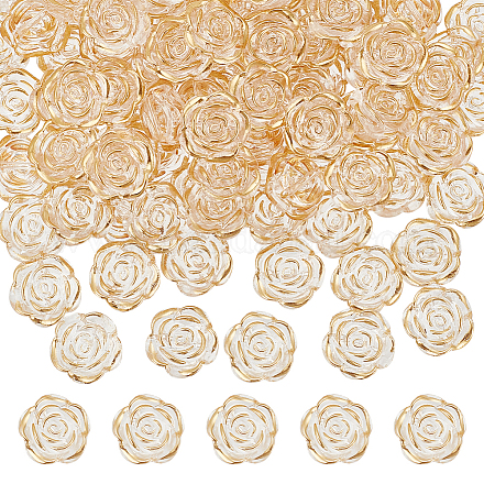 Nbeads 100 pcs perles de fleurs en acrylique transparent TACR-NB0001-26-1