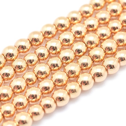 Chapelets de perles en hématite synthétique sans magnétiques G-L485-01B-LG-1