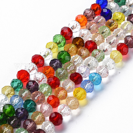 Faceted Glass Beads Strands GLAA-S197-001B-B01-1