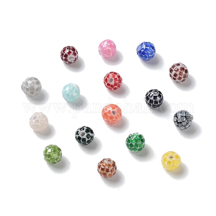 Perles de coquillages artisanales colorées BSHE-D001-02B-1