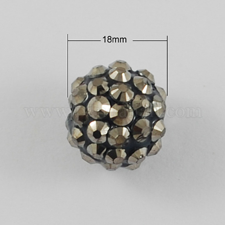 Resin Rhinestone Beads X-RESI-S260-18mm-S23-1