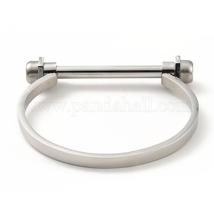 304 bracelet à vis en forme de d en acier inoxydable BJEW-G636-05A-P-1