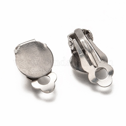 304 Stainless Steel Clip-on Earring Findings STAS-L259-001A-P-1