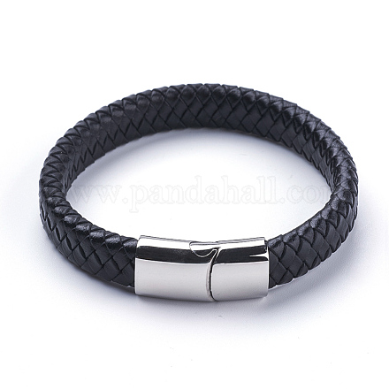 Braided Leather Cord Bracelets BJEW-F291-47P-1