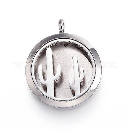 316 Surgical Stainless Steel Diffuser Locket Pendants STAS-P102-091C-1