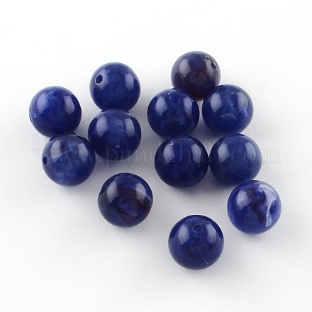 Perles rondes en acrylique d'imitation pierre précieuse OACR-R029-12mm-11-1