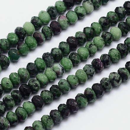 Brins de perles rondelles teintées de pierres précieuses naturelles G-I156-06-1