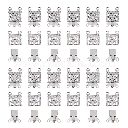 Dicosmetic 100 juego de rectángulo con cierre de collar de flores STAS-DC0012-94-1