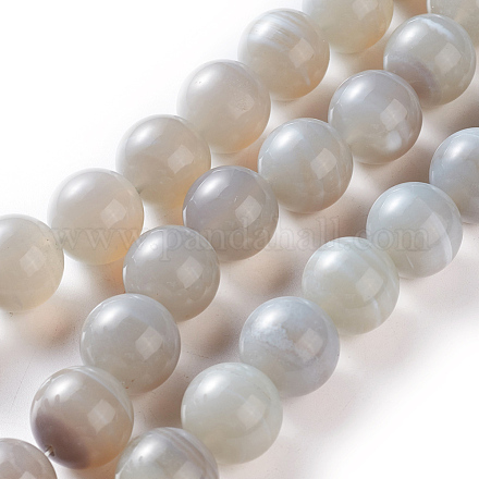 Natural Grey Agate Beads Strands G-O181-11-1
