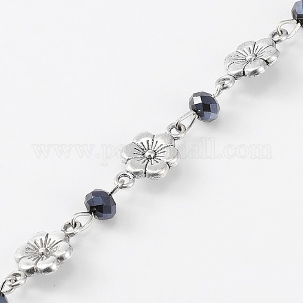 Chaînes de perles rondelles en verre fait main pour colliers fabrication de bracelets AJEW-JB00079-03-1