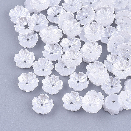 Coupellles en résine imitation perle X-RESI-T040-008A-1
