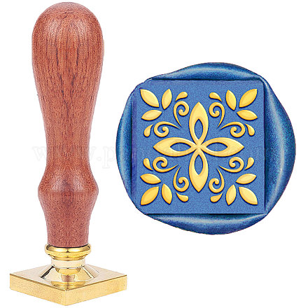 Craspire Tampon de sceau de cire floral vintage en céramique pour carreaux de céramique AJEW-WH0107-047-1