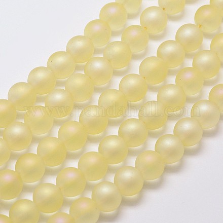 Chapelets de perles en quartz mat synthétique électrolytique EGLA-J064-4mm-FR03-1