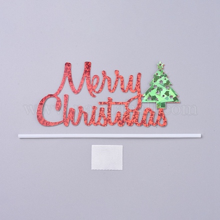 Weihnachtsbaum- und Frohe-Weihnachtsform-Cupcake-Kuchendekoration DIY-I032-20-1