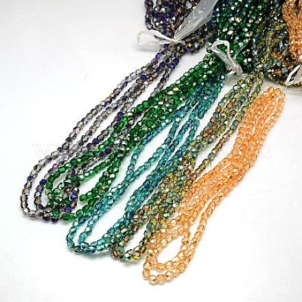 Electroplate Glass Beads Strands EGLA-F002-D-1