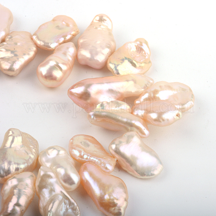 Chip perla barroca natural perlas keshi hebras PEAR-R015-12-1