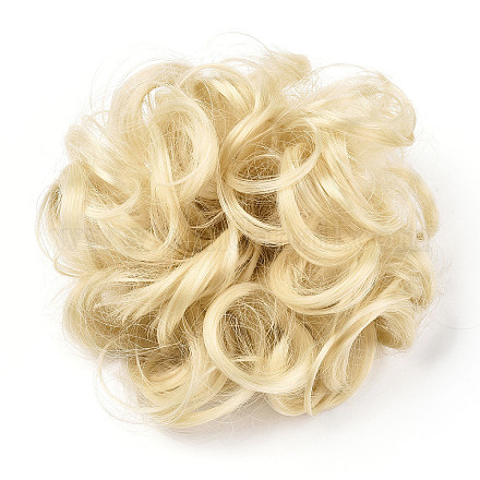 人工毛髪の延長  女性のお団子のためのヘアピース  ヘアドーナツアップポニーテール  耐熱高温繊維  淡いチソウ  15cm OHAR-G006-A09-1