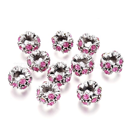 Alloy Rhinestone Spacer Beads RB-E534-01AS-B-1