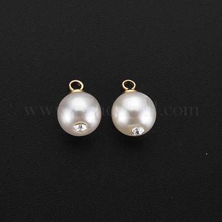 Abs de plástico imitación perla encantos KK-N242-016-1