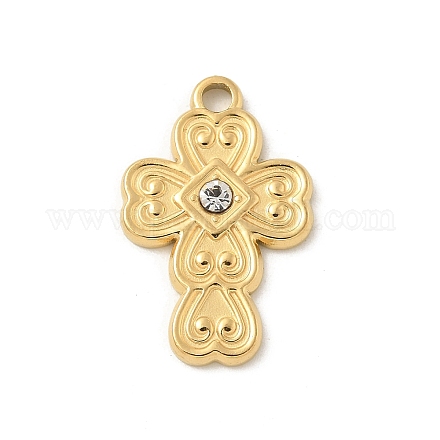 Pendentifs en strass en acier inoxydable 304&nbsp;STAS-I322-35G-01-1