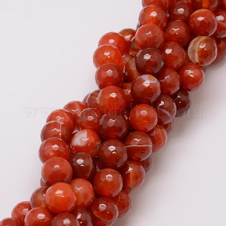 Chapelets de perles en agate rayée naturelle/agate à bandes X-G-G882-10mm-D03-1