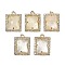 Natural Lemon Quartz Faceted Rectangle Pendants, Rack Plating Brass Micro Pave Cubic Zirconia Charms, Golden, 15.5x11.5x4.5mm, Hole: 1.4mm