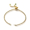 Adjustable 304 Stainless Steel Slider Bracelet/Bolo Bracelets Making, with Box Chains and Rhinestone, Golden, Peridot, 9-1/8 inch(23.2cm), 2mm