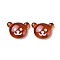 Translucent Resin Animal Decoden Cabochons, Bear, Orange Red, 14.5x20x6mm