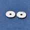 Brass Beads, Disc, Rack Plating, Long-Lasting Plated, Silver, 8x1.2mm, Hole: 1.5mm