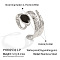 304 Stainless Steel Adjustable Cuff Open Rings, Snake, with Enamel, Stainless Steel Color, 8mm, US Size 7 1/4(17.5mm)