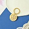 201 Stainless Steel Keychain, with Alloy Rings, Flat Round, Golden, 5.5cm