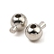 Brass Crimp Beads, Long-Lasting Plated, Round, Platinum, 5x3.5x3.5mm, Hole: 0.9mm