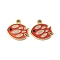 304 Stainless Steel Enamel Charms, Fish Charms, Real 14K Gold Plated, 9.5x9.5x1.5mm, Hole: 1.2mm