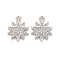Brass Micro Pave Clear Cubic Zirconia Charms, Lead Free & Cadmium Free, Star, Platinum, 14x11x2mm, Hole: 1.2mm