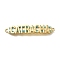 Brass White & Sky Blue Enamel Word Connector Charms, Lead Free & Cadmium Free, Rack Plating, Real 18K Gold Plated, 7x40.5x2.5mm, Hole: 1.5mm