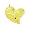304 Stainless Steel Pendants, with Enamel, Heart Charm, Golden, Champagne Yellow, 25x24x4mm, Hole: 2mm