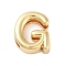 Rack Plating Brass Beads, for Personalized Name Necklace Making, Cadmium Free & Lead Free, Long-Lasting Plated, Real 18K Gold Plated, Letter G, 14x11.5x4.5mm, Hole: 1.5x10.5mm