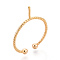 Brass Cup Peg Ring Settings, Adjustable Ring Settings for Half Drilled Beads, Real 18K Gold Plated, 3mm, Adjustable, Pin: 0.8~1mm
