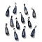 Natural Sodalite Pendants, with Stainless Steel Snap On Bails, Drop, 28~30x10~12mm, Hole: 6x4mm