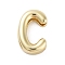 Rack Plating Brass Beads, for Personalized Name Necklace Making, Cadmium Free & Lead Free, Long-Lasting Plated, Real 18K Gold Plated, Letter C, 14.5x9.5x4.5mm, Hole: 1.5x10.5mm