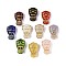 Glass Beads, Owl, Golden Metal Enlaced, Mixed Color, 18x11x6mm, Hole: 0.6~1mm