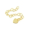 Rack Plating Brass Chain Extender, Long-Lasting Plated, Cadmium Free & Lead Free, Heart, Real 18K Gold Plated, 56.5mm