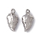 Non-Tarnish 304 Stainless Steel Pendants, Leaf Charms, Stainless Steel Color, 15.5x7.5x4mm, Hole: 1mm