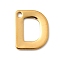 304 Stainless Steel Charms, Letter Charms, Ion Plating(IP), Real 18K Gold Plated, Letter D, 11x9x0.8mm, Hole: 1.2mm