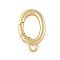 Brass Spring Gate Ring, with Loop, Long-Lasting Plated, Lead Free & Cadmium Free, Real 18K Gold Plated, 17x10x2.5mm, Hole: 1.8mm