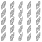 304 Stainless Steel Pendants, Leaf, Stainless Steel Color, 30x12x1.5mm, Hole: 1.2mm, 30pcs/box