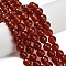 Natural Carnelian Beads Strands, Faceted, Round, 10mm, Hole: 1mm, about 38~39pcs/strand, 15.16''(38.5cm)