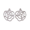 Non-Tarnish Hollow 201 Stainless Steel Pendants, Rose Charms, Stainless Steel Color, 17.5x14x1mm, Hole: 1.5mm