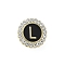 Letter Enamel Pins, Alloy Brooches for Backpack Clothes, with Clear Cubic Zirconia , Letter L, 17.8x17mm