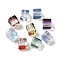 Two Tone Transparent Glass Beads, Cube, Mixed Color, 6x6x7mm, Hole: 1.4mm